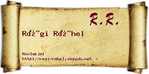 Régi Ráhel névjegykártya